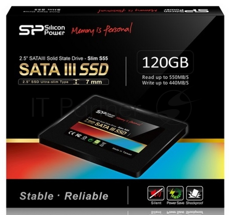 Накопитель SSD Silicon Power SATA III 120Gb SP120GBSS3S55S25 Slim S55 2.5