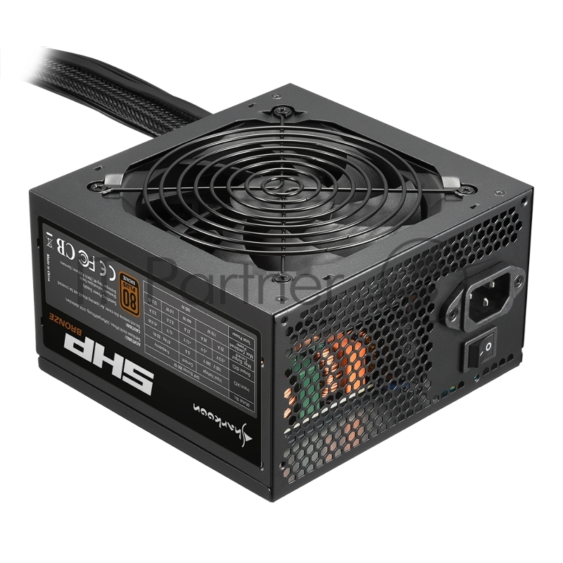 Игровой блок питания Sharkoon SHP Bronze 500W чёрный (500 Вт, 80 Plus Bronze, 120 мм вентилятор)