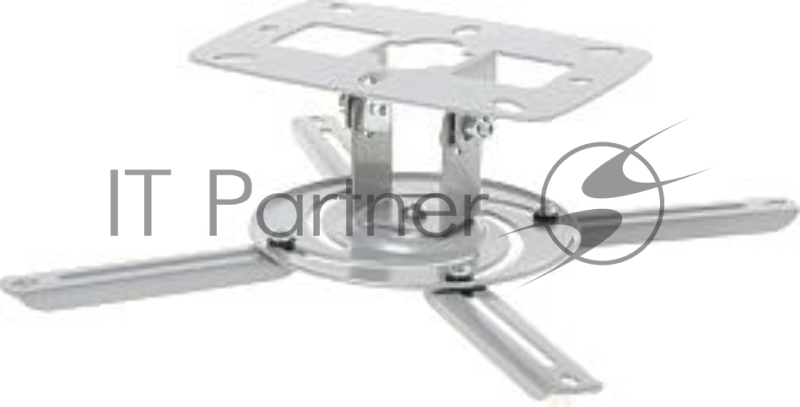 Универсальное потолочное крепление Wize WP-S высота крепления 8 см макс. расстояние между крепежными отв. 260 мм, наклон +/-15°, вращение 360°, до 8 кг, серебрист., рознич. упаковка