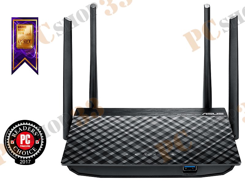Беспроводной маршрутизатор ASUS RT-AC58U WiFi 867Мбит/сек. + 4 порта LAN 1Гбит/сек. + 1 порт WAN 1Гбит/сек. + 1 порт USB3.0