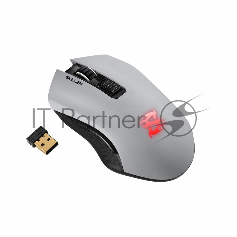 Игровая беспроводная Sharkoon Skiller SGM3 белая мышь (USB/2.4 Ггц, 7 кнопок, OMRON, 6000 dpi, RGB подсветка, 930 мАч)