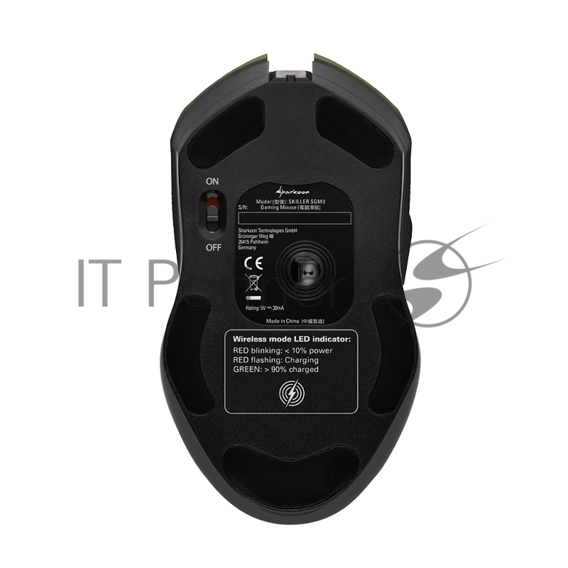 Игровая беспроводная Sharkoon Skiller SGM3 белая мышь (USB/2.4 Ггц, 7 кнопок, OMRON, 6000 dpi, RGB подсветка, 930 мАч)