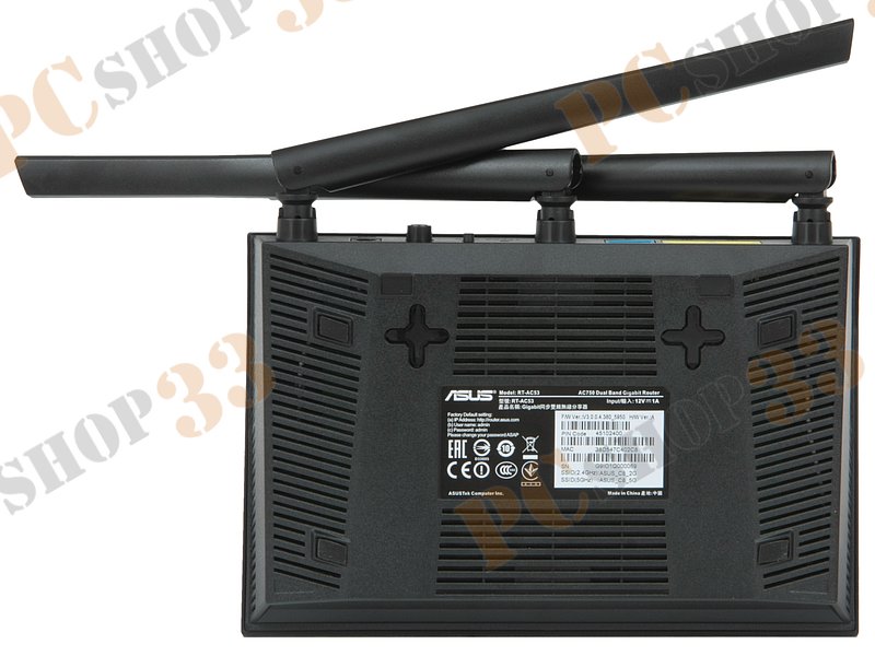 Беспроводной маршрутизатор ASUS RT-AC53 WiFi 433Мбит/сек. + 2 порта LAN 1Гбит/сек. + 1 порт WAN 1Гбит/сек.