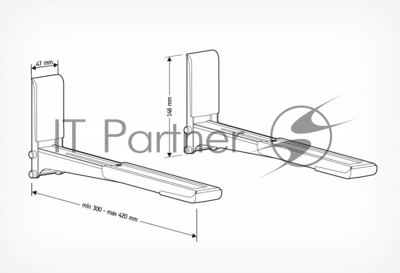 Кронштейн для СВЧ Holder MWS-2003 черный макс.40кг настенный фиксированный