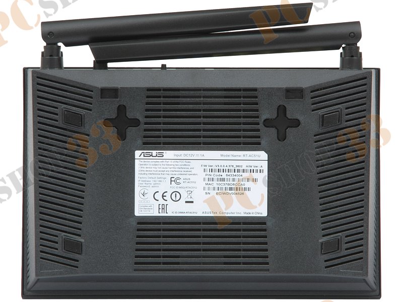 Беспроводной маршрутизатор ASUS RT-AC51U WiFi 433Мбит/сек. + 4 порта LAN 100Мбит/сек. + 1 порт WAN 100Мбит/сек. + 1 порт USB2.0