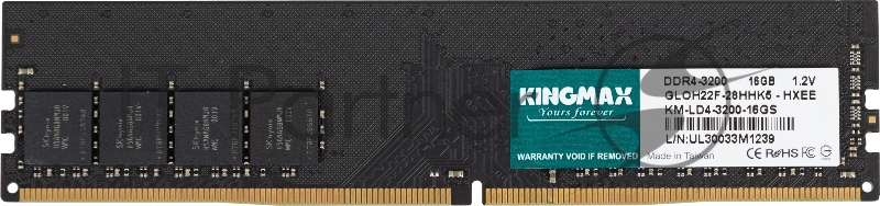 Память DDR4 16Gb 3200MHz Kingmax KM-LD4-3200-16GS RTL CL19 DIMM 288-pin 1.2В