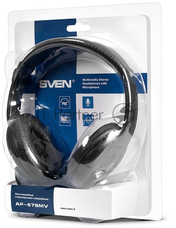 Мультимедийные стереонаушники с микрофоном SVEN AP-675MV, черный Мультимедийные стереонаушники с микрофоном SVEN AP-675MV, черный