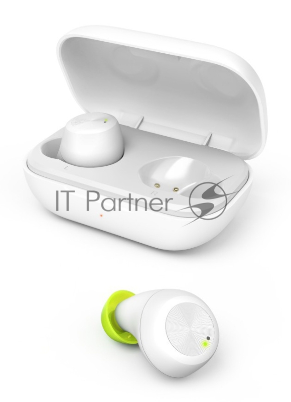 Гарнитура вкладыши Hama Spirit Chop белый/зеленый беспроводные bluetooth в ушной раковине (00184081)