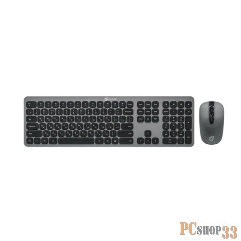 Клавиатура + мышь Оклик 300M клав:серый мышь:серый USB беспроводная slim Multimedia