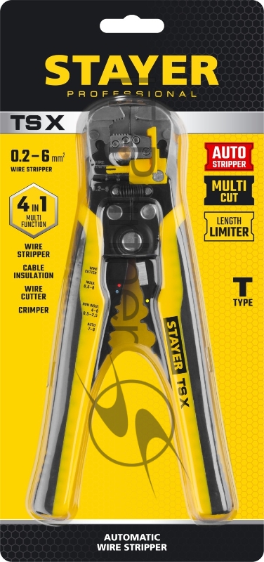 Стриппер автоматический многофункциональный, 0.2 - 6 мм2, STAYER TS-X