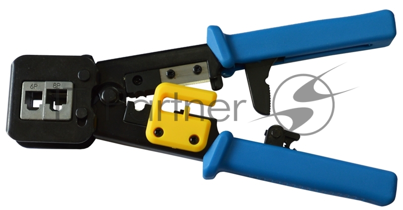 Обжимной инструмент для коннекторов типа EZ, 4P, 6P, 8P, с храповым механизмом