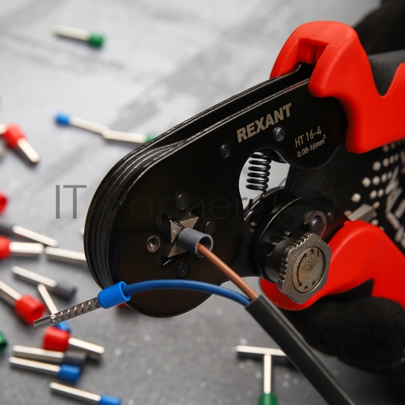 Кримпер REXANT HT 16-4 для обжима штыревых наконечников 0.08-16.0 мм² с регулятором прижимного усилия