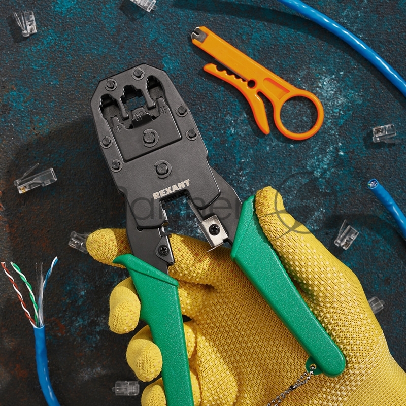 Кримпер REXANT HT-200 для обжима 8P8C, 6P6C, 4P4C, заделка витой пары