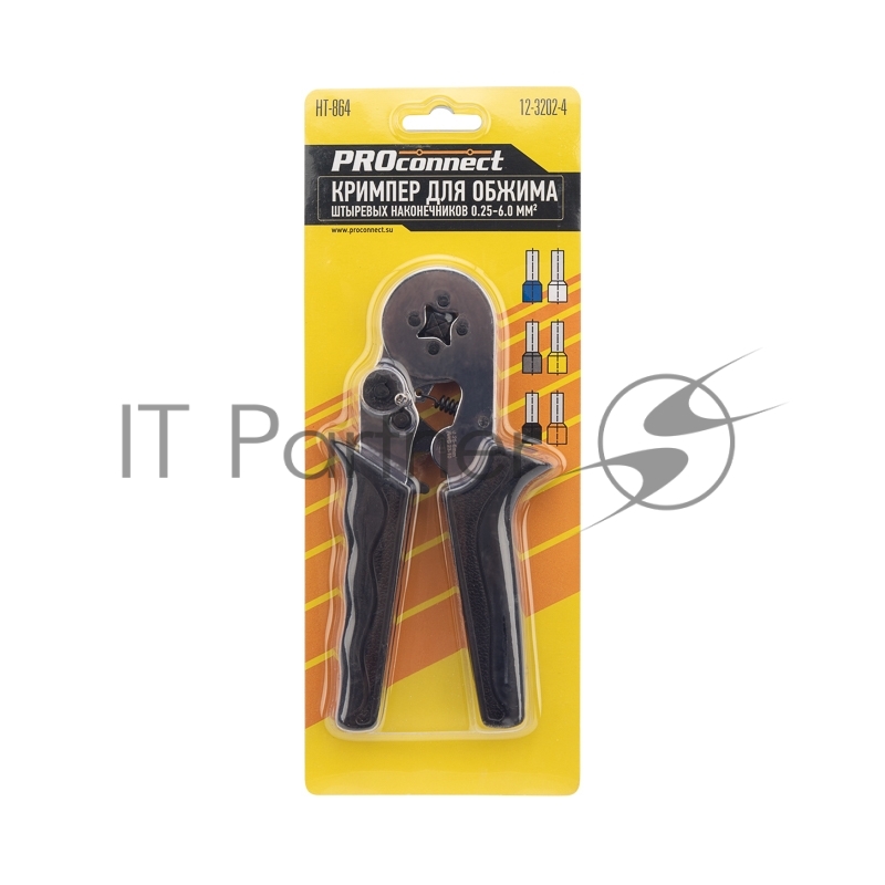 Кримпер PROconnect HT-864 для обжима штыревых наконечников 0.25-6.0 мм²