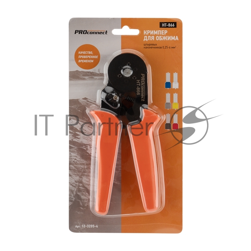 Кримпер PROconnect HT-866 для обжима штыревых наконечников 0.25-6.0 мм²