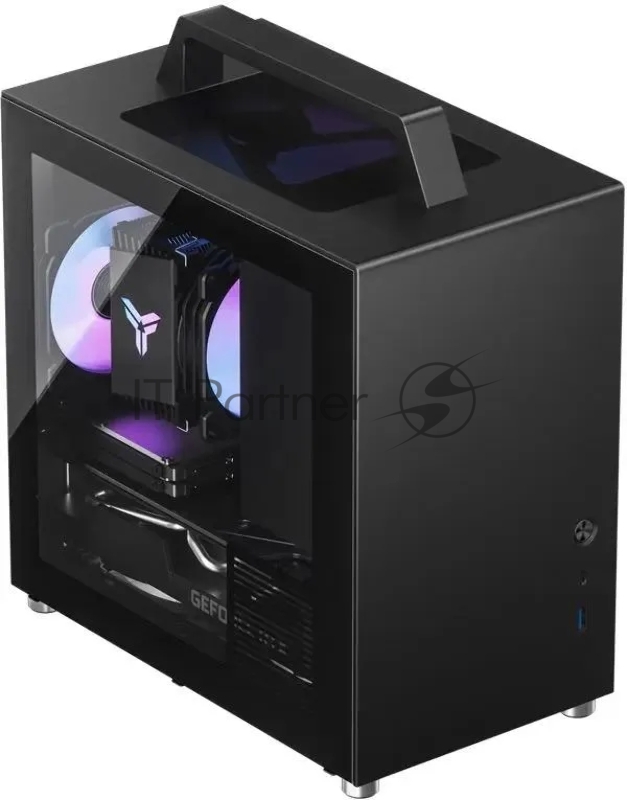 Корпус JONSBO T8 PLUS Black без БП, боковые панели из закаленного стекла, mini-ITX, черный