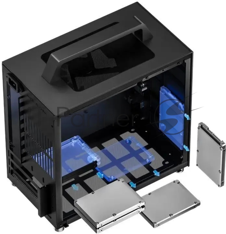 Корпус JONSBO T8 PLUS Black без БП, боковые панели из закаленного стекла, mini-ITX, черный