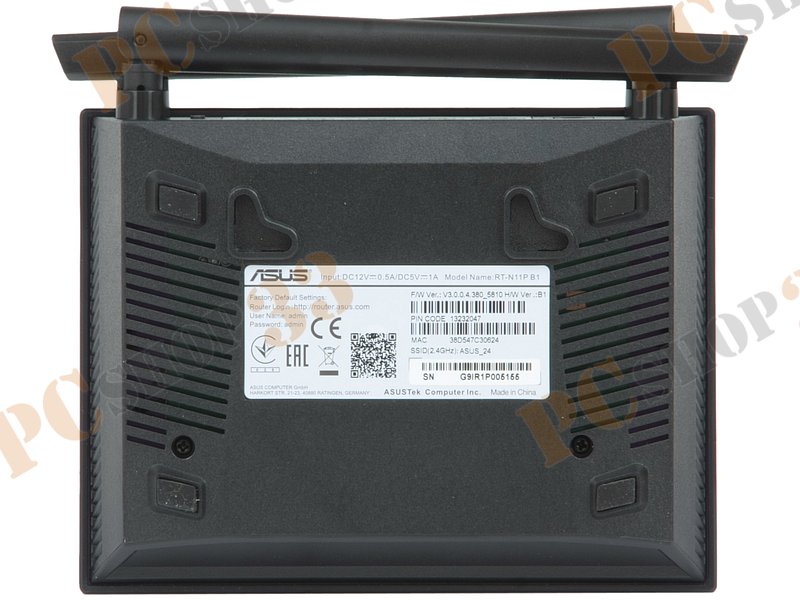 Беспроводной маршрутизатор ASUS RT-N11P B1 WiFi 300Мбит/сек. + 4 порта LAN 100Мбит/сек. + 1 порт WAN 100Мбит/сек.