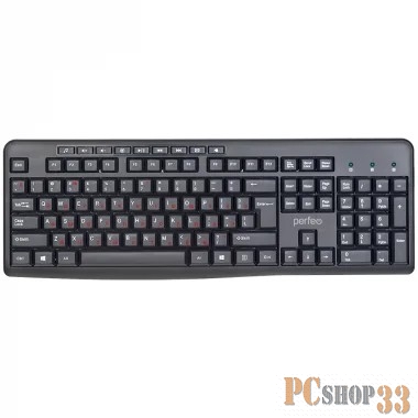 Клавиатура проводная Perfeo PUSH Multimedia, USB, чёрная