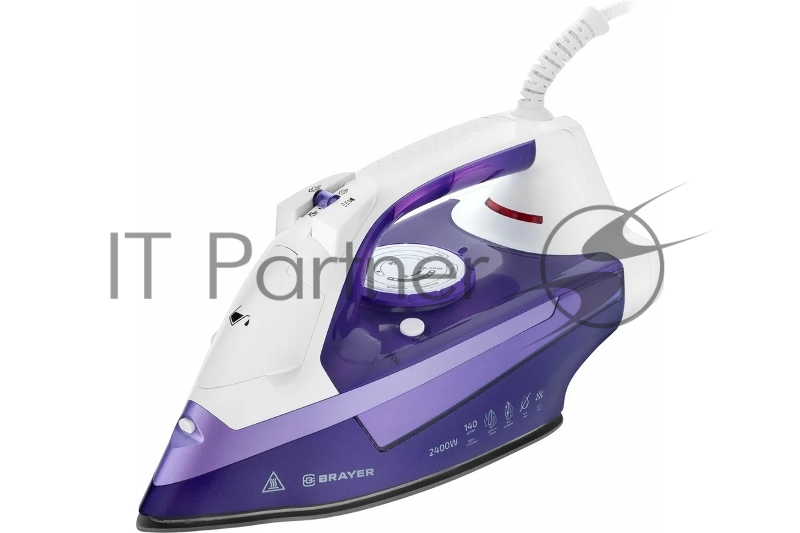 Паровой утюг BRAYER BR4004, 2400 Вт, 280 мл, 140 г/мин, керам.подошва, антикап, разбрызг, самоотчис