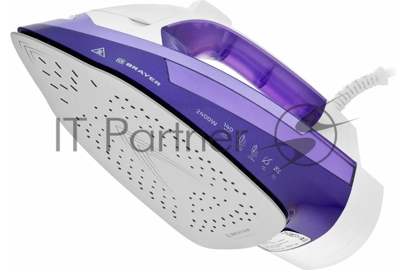 Паровой утюг BRAYER BR4004, 2400 Вт, 280 мл, 140 г/мин, керам.подошва, антикап, разбрызг, самоотчис