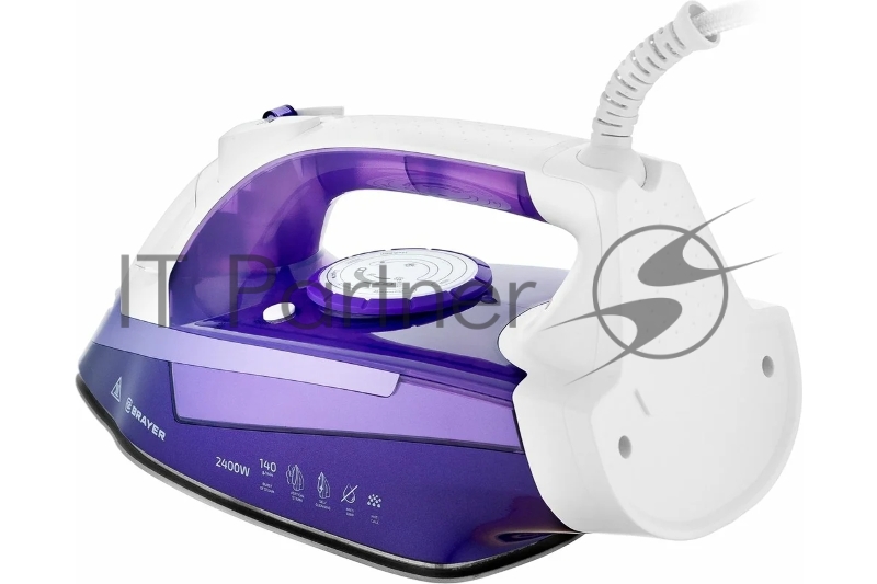 Паровой утюг BRAYER BR4004, 2400 Вт, 280 мл, 140 г/мин, керам.подошва, антикап, разбрызг, самоотчис