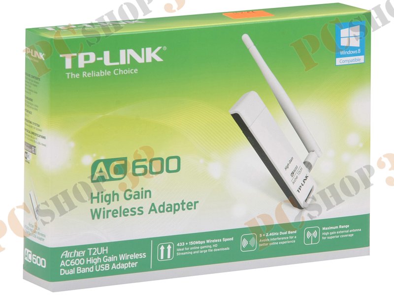 Сет.адаптер Wi-Fi 433Мбит/сек. TP-Link Archer T2UH 802.11a/b/g/n/ac (USB2.0)