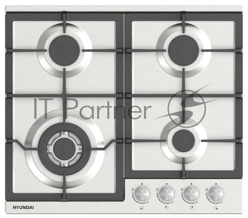 Газовая варочная поверхность Hyundai HHG 6436 IX нержавеющая сталь