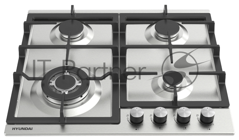 Газовая варочная поверхность Hyundai HHG 6436 IX нержавеющая сталь