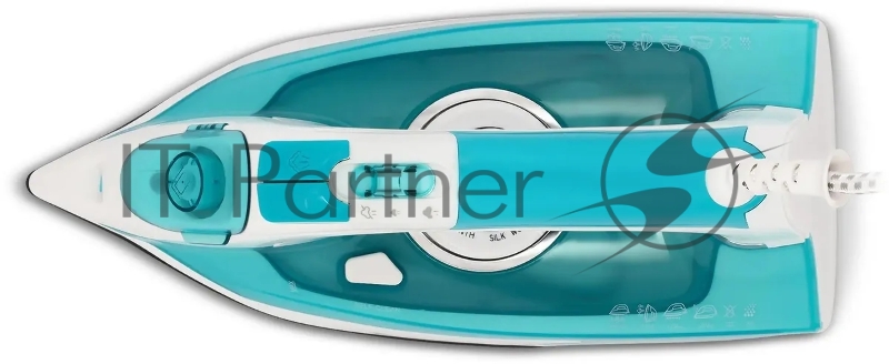 Утюг Vitek VT-8355 (MC) белый/бирюзовый 1. Максимальная мощность 2600 Вт 2. Керамическая подошва 3. Емкость для воды 400 мл