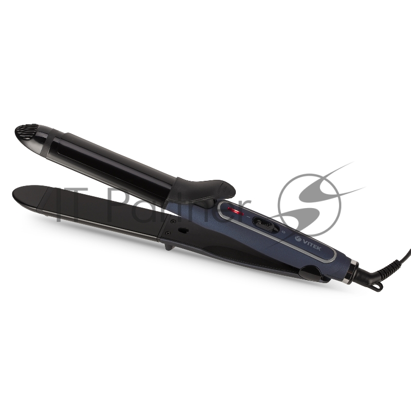 Щипцы-выпрямление VITEK VT-8424 B Мощность 30 Вт. Керамическое покрытие насадок. Диаметр щипцов для завивки 32х11мм. Возможность выпрямления волос. Ненагреваемый наконечник. Максимальная температура нагрева 200°С. Безопасная подставка. Технология PTC