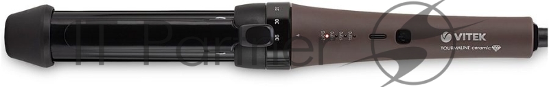 Электрощипцы Vitek VT-2521 (MC) черный/коричневый 1. Максимальная температура нагрева 210 °С 2. Технология PTC Heating 4. Автоматическое отключение 5. Индикация