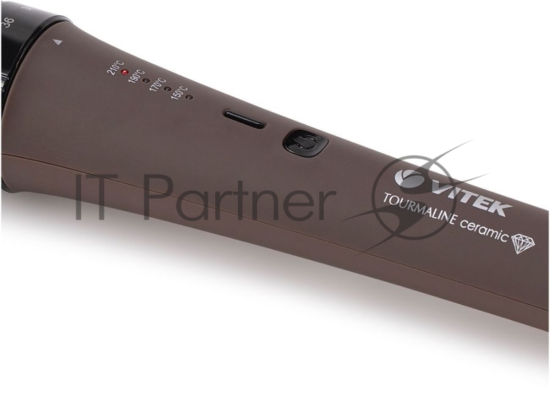 Электрощипцы Vitek VT-2521 (MC) черный/коричневый 1. Максимальная температура нагрева 210 °С 2. Технология PTC Heating 4. Автоматическое отключение 5. Индикация