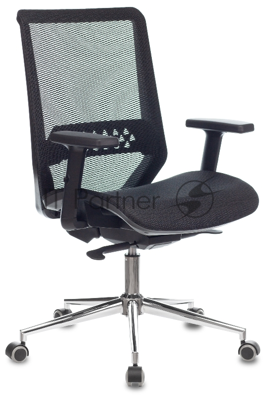 Кресло Бюрократ Sirius черный сетка крестовина металл хром