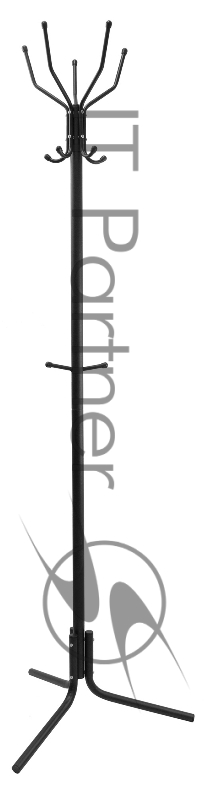 Вешалка напольная Исток ВНП35 черный основание крестовина наконечники черный крючки двойные сталь