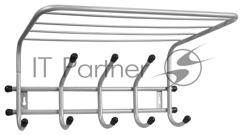 Вешалка настенная Исток Комфорт 5 ВНК53 серый металлик наконечники черный сталь