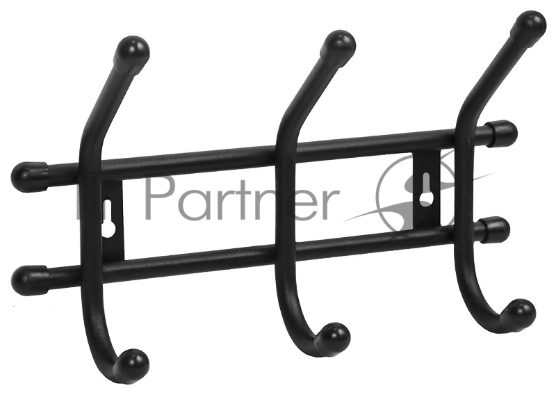 Вешалка настенная Исток Уют 3 ВНУ32 черный наконечники черный сталь