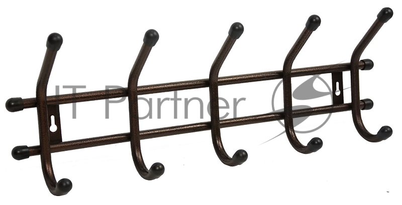 Вешалка настенная Исток Уют 5 ВНУ51 медный антик наконечники черный сталь