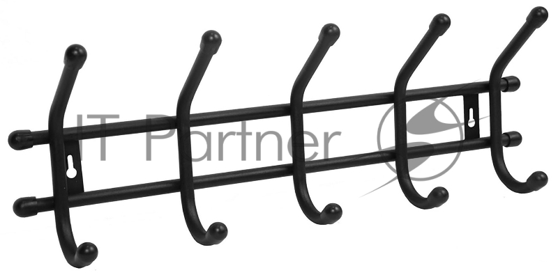 Вешалка настенная Исток Уют 5 ВНУ52 черный наконечники черный сталь