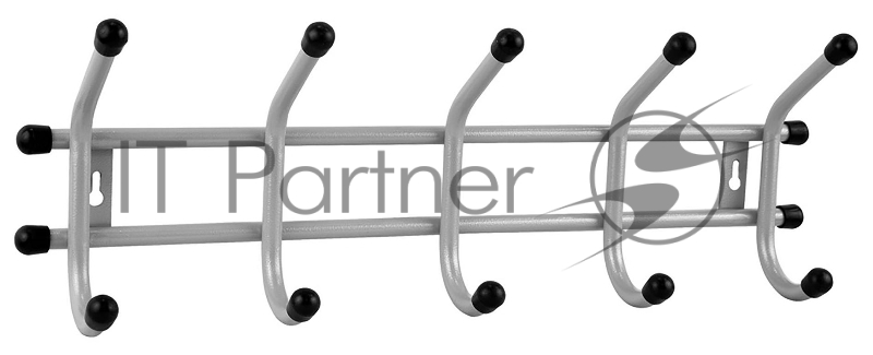 Вешалка настенная Исток Уют 5 ВНУ53 серый металлик наконечники черный сталь