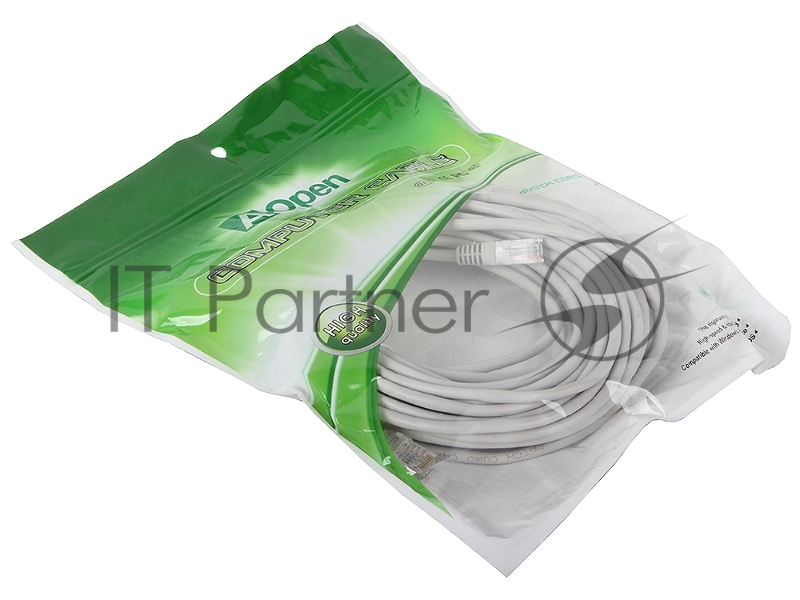 Патчкорд литой Aopen UTP кат.5е 15м серый