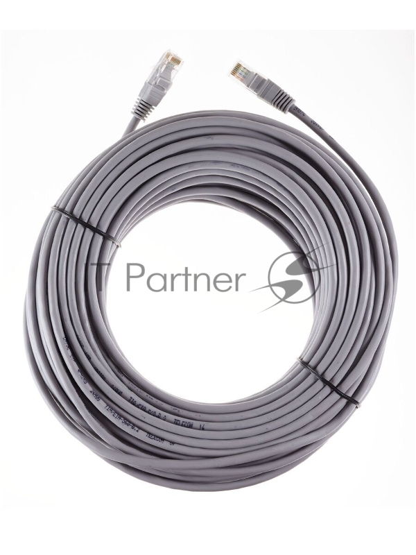 Патчкорд литой Telecom UTP кат.5е 30,0м серый