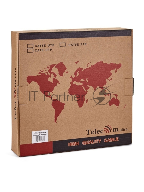 Патчкорд литой Telecom UTP кат.5е 30,0м серый