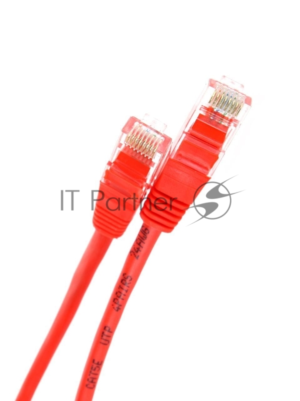 Патчкорд литой Telecom UTP кат.5е 15,0м красный