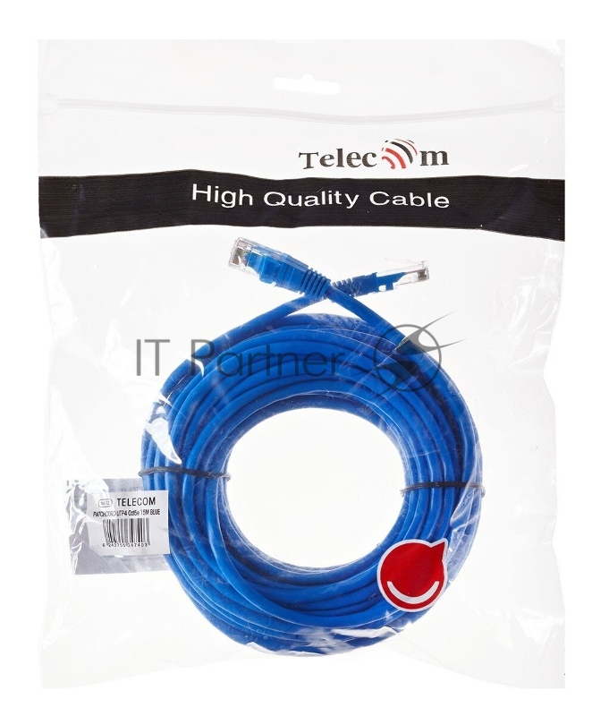 Патчкорд литой Telecom UTP кат.5е 15,0м синий