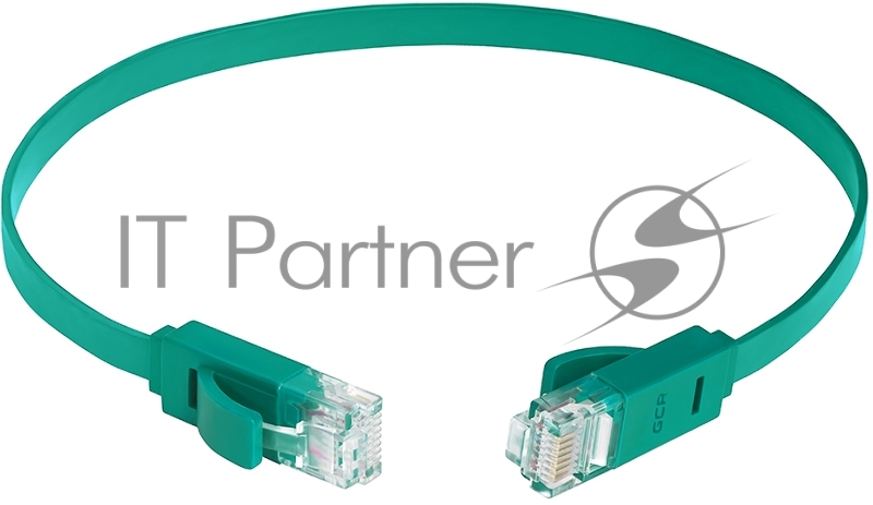 Патч-корд Greenconnect плоский прямой PROF 0.5m UTP медь, кат.6, зеленый, позолоченные контакты, 30 AWG, Premium ethernet high speed 10 Гбит/с, RJ45, T568B (GCR-LNC625-0.5m)