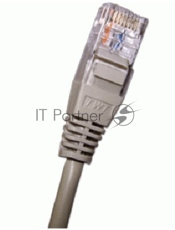 Патч-корд 2-х парный TWT UTP кат.5e, с заливными колпачками, 1.0 м, серый