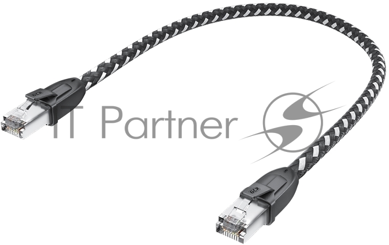 Патч-корд GCR PROF прямой 1.0m, UTP медь кат.6, STRONG черно-белый нейлон, ethernet high speed 10 Гбит/с, T568B, GCR-52776
