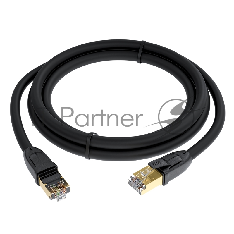 Патч-корд GCR PROF прямой 2.0m, FTP медь кат.6, позолоч. контакты и коннектор, 25 AWG, Deluxe ethernet high speed 10 Гбит/с, RJ45, T568B