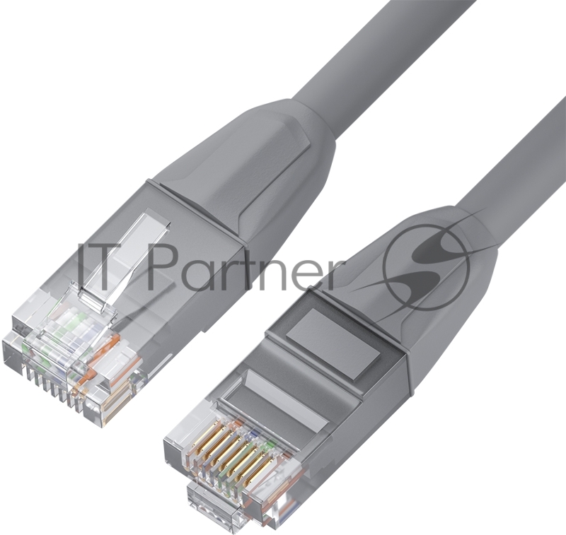 Патч-корд GCR прямой 1.5m LSZH UTP кат.6, серый, 24 AWG, литой без фиксатора, ethernet high speed, RJ45, T568B, GCR-52749